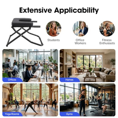Yoga Headstand Bench, Yoga Inversion Chair Headstand Prop Upside Down Chair Yoga Head Stand Inversion Stool for Practice Head Stand, Shoulderstand, Handstand and Various Yoga Poses (Black)