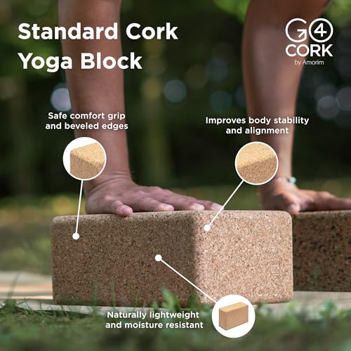 Go4Cork Cork Yoga Block Bundle | Slim, Large & Egg Shapes | Non-Slip, Eco-Friendly Yoga Blocks for Yoga, Pilates & Meditation