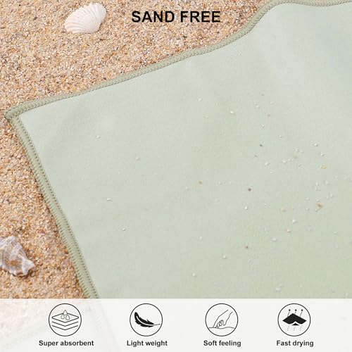 Rainleaf Microfiber Towel Quick Dry Camping & Travel & Gym Towel. Compact - color: Bean Green, size: 72.00" x 40.00"