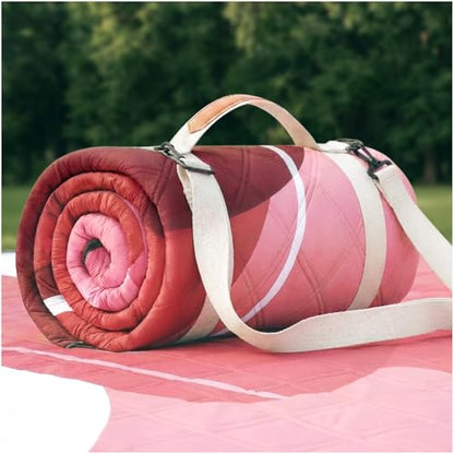 RYCHIC Waterproof Beach Blanket Picnic Outdoor Camping Mat Rug Women Christmas Xmas Birthday Gift Ideas Mother Day Mom Mama Mother Day Daughter Son Law Unique Who Have Everything Good Busy Useful - color: Abstract Brick Red