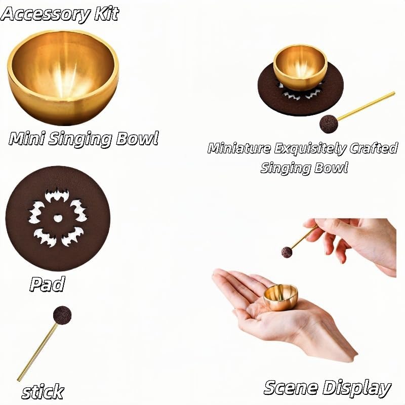 MIni Singing Bowl Set Meditation Sound Bowl for Yoga, Meditation & Relaxation, Mindfulness,chakra balancing, Stress Relief, Self-Regulation, Unique Spiritual Gifts for Women and Men