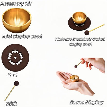 MIni Singing Bowl Set Meditation Sound Bowl for Yoga, Meditation & Relaxation, Mindfulness,chakra balancing, Stress Relief, Self-Regulation, Unique Spiritual Gifts for Women and Men
