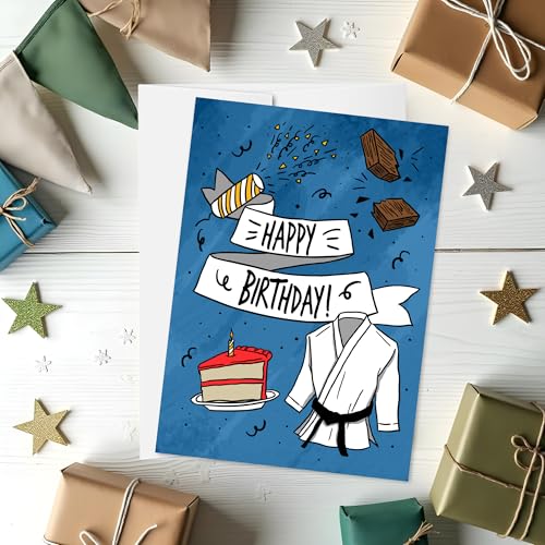 Martial Arts Birthday Card – Karate, Taekwondo, and Jiu-Jitsu Inspired - style: Martial Arts
