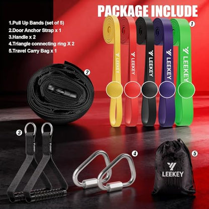 Resistance Bands for Pull Up Assist, Stretch Bands & Exercise Workout Set - color: 15-125LBS PULL UP