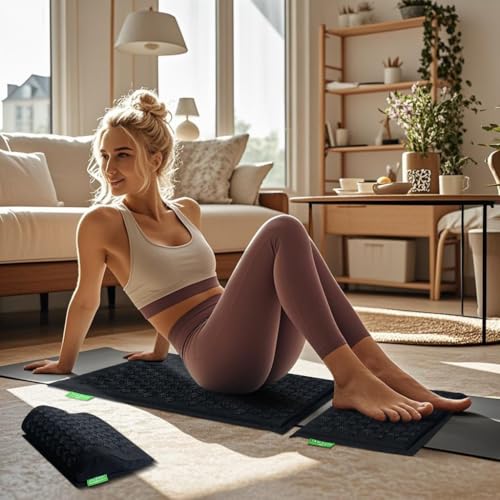 Acupressure Mat and Pillow Set - Full Body Acupuncture Mat | Premium Eco-Friendly Linen and Coconut Fiber Mat. Ideal for Full Body Pain Relief, Stress Reduction & Muscle Relaxation - size: XL-5Piece
