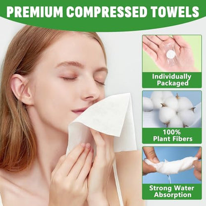 1000 Pcs Compressed Towel, Mini Compressed Towel Tablets, Camping Towel - color: 20cm x 22cm-1000 Pack