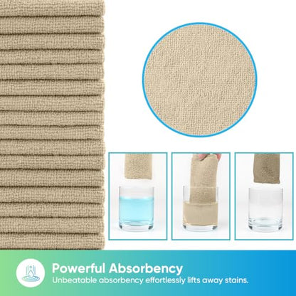HOMEXCEL Microfiber Cleaning Cloth 20 PK, Towels for Cars and Shop, Brown - color: Brown