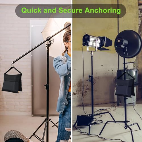 Eurmax USA 4-Pack Sandbag Weights,Photography SandBags for Light Stands and Video Equipments,Heavy Duty Saddlebags for Backdrop Stand,Tripod,Canopy,Umbrella Base,Fishing Chair and Picnic Table - color: Black, style: Saddle Sand