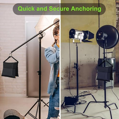 Eurmax USA 4-Pack Sandbag Weights,Photography SandBags for Light Stands and Video Equipments,Heavy Duty Saddlebags for Backdrop Stand,Tripod,Canopy,Umbrella Base,Fishing Chair and Picnic Table - color: Black, style: Saddle Sand