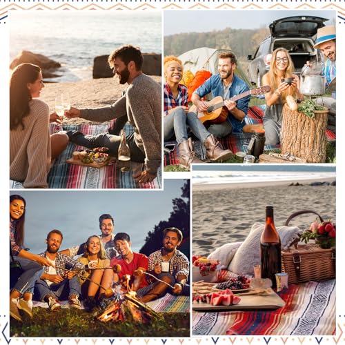 Peryiter 9 Pcs Mexican Yoga Blanket Striped Falsa, 45x70,Light Colors - color: Light Colors