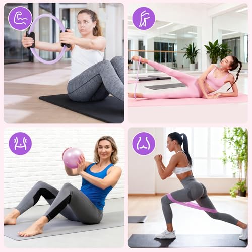 Pilates Kit, Pilates Essentials Kit for Women, 15” Pilates Ring and Ball Set
