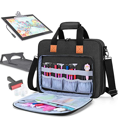 LUXJA Carrying Bag for A4 Light Pad and Diamond Painting Tools, Black | Protective Case for Diamond Painting Light Box and Accessories, Bag Only - color: Black