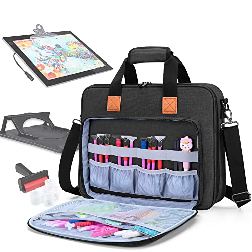 LUXJA Carrying Bag for A4 Light Pad and Diamond Painting Tools, Black | Protective Case for Diamond Painting Light Box and Accessories, Bag Only - color: Black