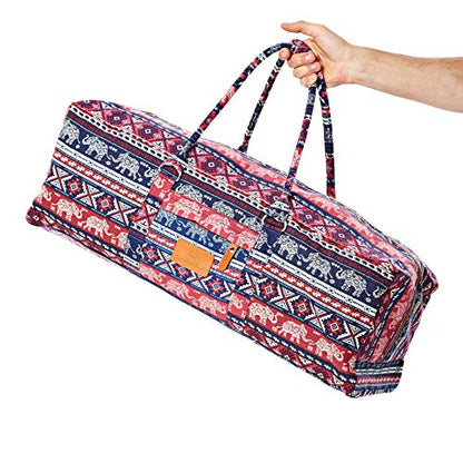 #DoYourYoga Full-Zip Extra Large Yoga Mat Tote Bag with Multi-Functional Storage Pockets for Sports Gym Pilates »Ghanpati« - color: Indian Elephant