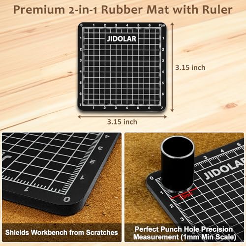 Leather Circle Cutter Tool Set, 34 Pieces Circle Punch Tools 1-25mm 30 35 40 45 50 55 60mm, High Carbon Steel Round Cutting Dies - Leather Hole Punch Tool Kit for DIY Leathercrafts - size: 34 Sizes