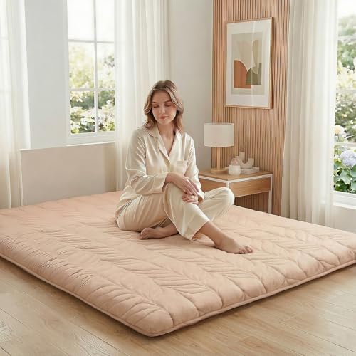 ZonLi Japanese Floor Mattress Futon Mattress Queen Size 2.5 Inch Thick - color: Coffee, size: Queen (80"L x 60"W x 2.5"Th)