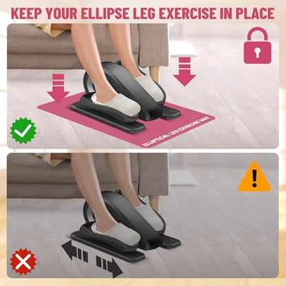 Under Desk Elliptical Mat - Non-Slip Exercise Equipment for Peloton Bike, Small Exercise Mat for Desk Workout Equipment - color: Pink 1 Pc