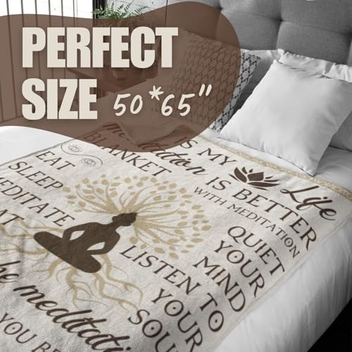Huglanket Meditation Gifts, Throw Blanket for All Seasons 50" × 65"