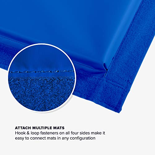 We Sell Mats Gymnastics Mat, Folding Tumbling Mat, Portable with Hook & Loop Fasteners - color: Blue, size: 4 ft x 6 ft x 1.5 in
