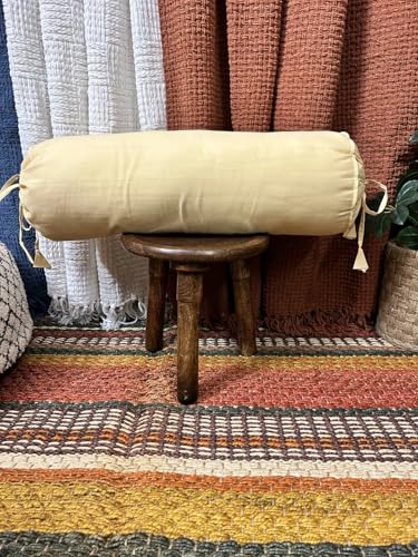 Saffron Bolster Removable Cover Cotton (Beige, 6" x 16" (15cm x 40 cm)) - color: Beige, size: 6" x 16"