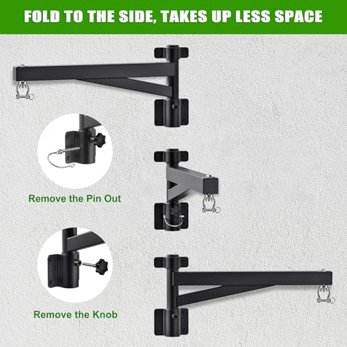 BeneLabel Heavy Bag Hanger for Punching Bag Beam Mount Hardware 360° Rotation Boxing Bag Ceiling Mount I-Beam Hanger for Hanging Heavy Punching Bags Wall Hangers - color: 24" Black wall hanger with steel chain
