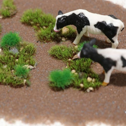 Kai Dream Miniature Static Grass and Stone Bush Clusters for Diorama, Train Landscape, Railroad Scenery, Wargaming (Spring Green) - color: Spring Green