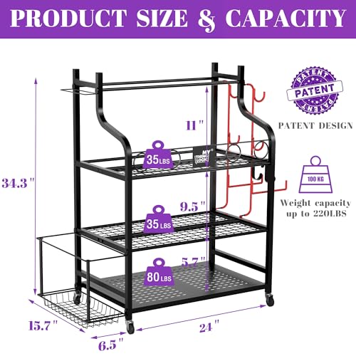 Mythinglogic Home Gym Rack for Dumbbells, Yoga Mats and Workout Equipment - color: Black