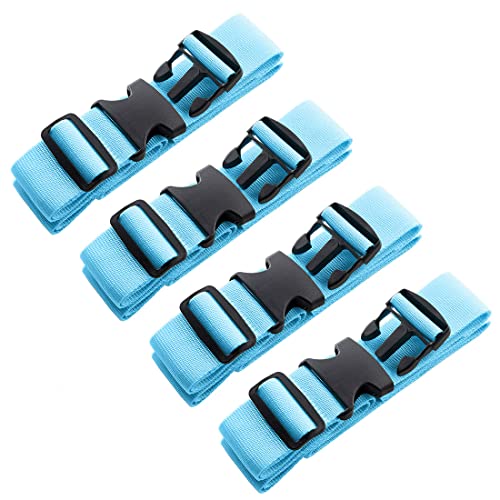 4pcs 74″×2″Luggage Straps for Suitcases,Adjustable Suitcase Straps and Heavy Duty Strap Buckle Packing Straps Travel Accessories,Blue - color: Blue 4PCS