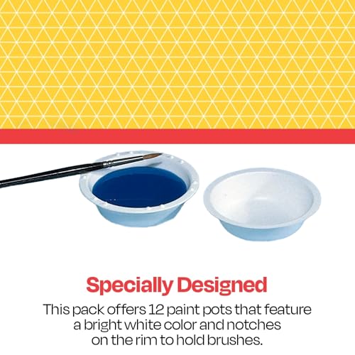 School Smart Plastic Watercolor Paint Cups, 3-3/4 x 1-1/8 Inches, White, Pack of 12 - size: 12 Count (Pack of 1)