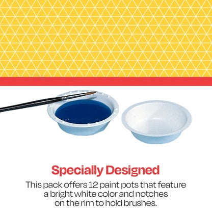 School Smart Plastic Watercolor Paint Cups, 3-3/4 x 1-1/8 Inches, White, Pack of 24 - size: 12 Count (Pack of 2)