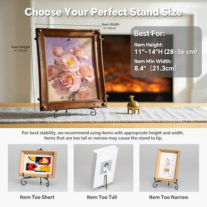 Artliving Plate Stands for Display, 10 Inch Black Iron Easel Plate Display Photo Holder Stand, Displays Picture Frames, Decorative Plates, Tablets and Art (2 pack) - size: 10 inch(2 pack)