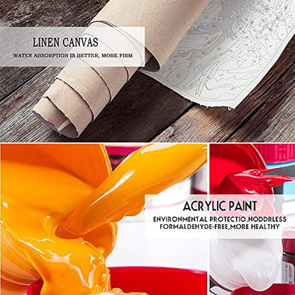 TUMOVO Paint by Numbers Kit for Adults Beginner Flower Botanical Art | Vibrant Flowers Pre-numbered Canvas with Acrylic Paints, Match Numbers to Colors, No Painting Skills Needed, 16x20 Inch - color: Flowers