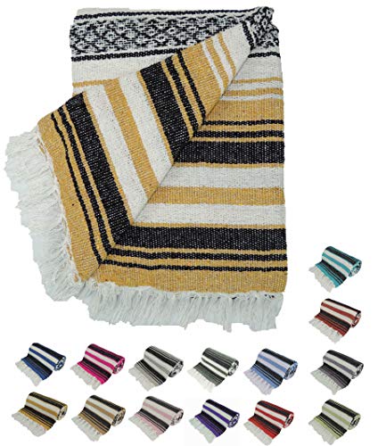 Kakaos Traditional Yoga Blanket. (Mustard) - color: Mustard
