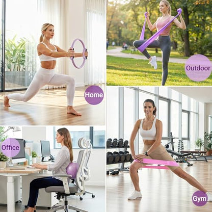 Home Pilates Kit Home Workout Essentials Set for Women Full-Body Exercise - color: B Purple Medium-Level