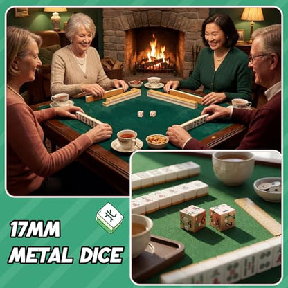 2 Pcs Mahjong Dice Metal, Classic, Rose Gold | D6 Mah Jong Dice,Standard Size Mahjong Dice, Durable Material, Replacement for Lost Dice, Board Game Mahjong Supplies - color: Rose Gold, size: Classic