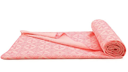 Yoga Towel, Hot Yoga Mat Towel - Sweat Absorbing Non-Slip for Hot Yoga, Pilates and Workout, 24x72 inches with Upgraded Clover-Shaped Grip Dots (Pink 2) - color: Pink 2