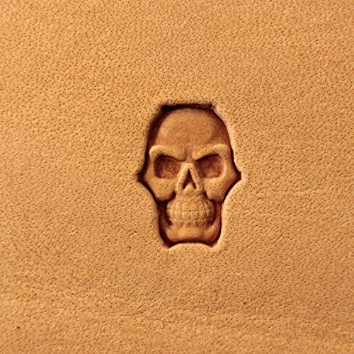 DandS ltd Leather Stamp Tool, Skull, Professional Steel Craft Tool for Leatherworking, Embossing, Carving & Stamping Leather Projects, Belts Wallets & DIY Projects Compatible with Mallet #375 - color: Skull 0.51 x 0.35"