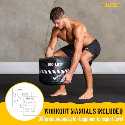 Elite Heavy-Duty Strongman Workout Sandbag – Unfilled Fitness Sand Bag for Weight Training, Full-Body Workout, Cross Training, Powerlifting, Combat & Military Use – Durable for Commercial and Home Gym - size: 100 LBS
