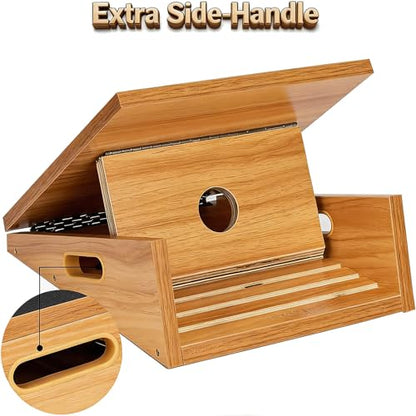 Adjustable Wooden Slant Board, Portable Full-Coverage Stretch Board