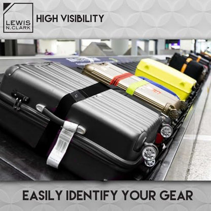 Lewis N. Clark Quick Release Luggage Belt: Add a Bag Adjustable Tie Down Straps for Luggage Security - Black - color: Black