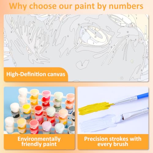 Mandun 3 Pack Paint by Numbers Kit for Adults with Frame, Easy Flower Paint by Numbers, Adult Gift Craft Kits 7.8x11.8 Inch with Frame and Easel - color: 3 Pack Simple Flowers