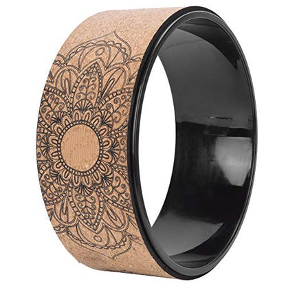 Cryfokt Yoga Wheel, High Density PU Roller for Back Pain Relief | Flexible & Tear-Resistant, Stretching & Flexibility Aid, Premium Quality Roller for Aches & Tension - color: Black inner ring
