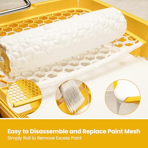 Voomey Professional Paint Roller Kit 22 Pcs, 9-Inch Upgraded Paint Roller with Super Coverage Effect, Paint Brush, Paint Roller Tray,Paint Kit for House Painting - style: 22pcs paint roller kit