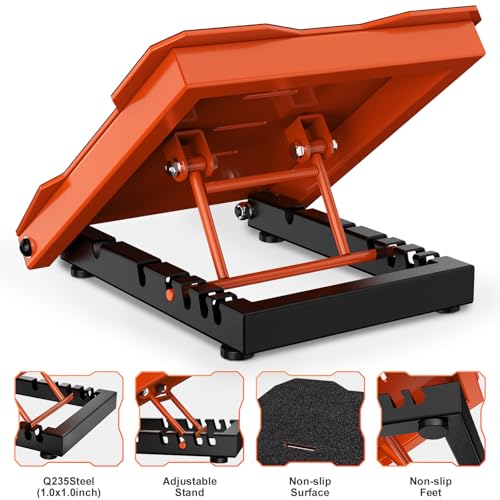 Steel Slant Board Calf Stretcher, 600 Lbs Weight Capacity 5-Level Adjustable Incline Board Squat Wedge Achilles Ankle Stretcher Non-Slip Surface for Squat, Fitness, Physical Therapy - color: Orange