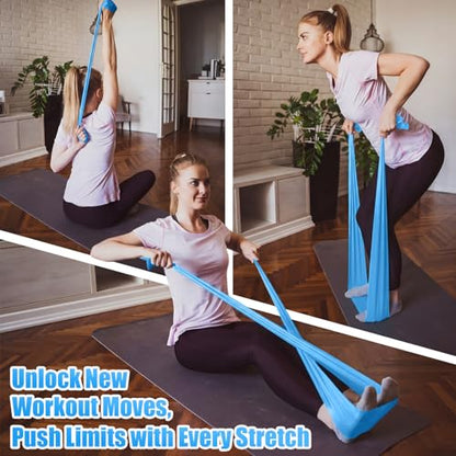 Shappy 20 Pcs Resistance Bands Bulk 4.9 ft Long Non-Latex Exercise Elastic Stretch Work Out Bands for Women Men Pilates, Physical Therapy, Strength Training, Yoga, Workout - color: Blue