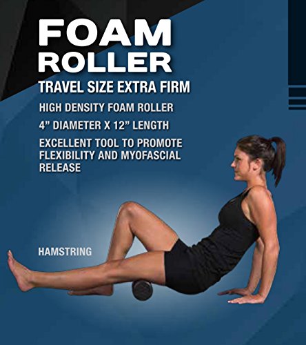 Pro-Tec Athletics Travel Size Foam Roller, High-Density Black Foam, Flexibility, MyoFascial Release, Compact & Portable, Includes Four-Color Exercise Program Providing Common Foam Rolling Techniques.