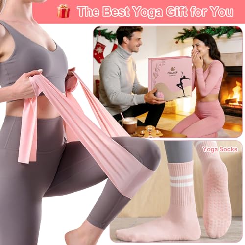 Pilates Equipment Set for Women, Pilates Ring and Ball Set with 15" Magic Circle & Resistance Bands, Perfect Mother's Day Gift for Home Workout, Ideal for Beginners and Yogis