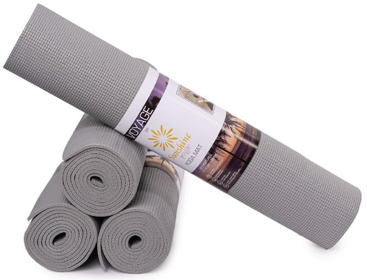 Voyage 5mm Studio Yoga Mats, 4 Pack, 72x24in - color: Cool Gray