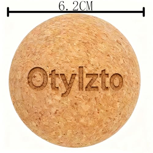 otylzto 2Pcs Massage Lacrosse Balls Natura Cork for Myofascial Release | Trigger Point Therapy, Muscle Knots, and Yoga Deep Tissu Therapy