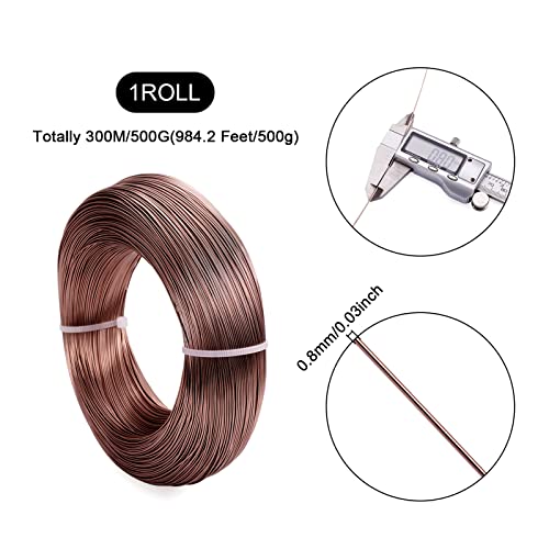 Pandahall 984 FT Brown Aluminum Wire 20 Gauge Flexible Metal Craft Wires Armature Bendable Wire for Jewelry Making, Bonsai Trees, Sculpting, DIY Crafts Beading Floral